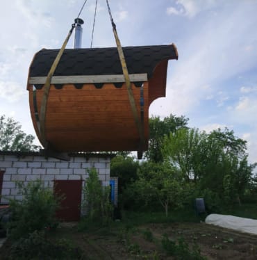 Купить баню бочку № 497 в Угличе по цене от 366590 руб. цена в Угличе от 366 590 руб.